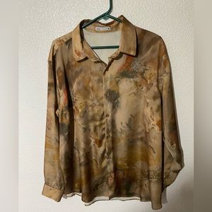 (SOLD)Zara silk T-shirt
